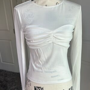 Elodie Elegant White Long Sleeve Top